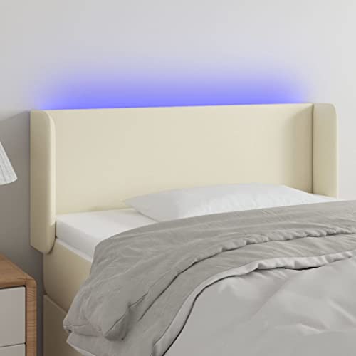 Qnhdfrt LED Kopfteil 83x16x78/88 cm Creme Kunstleder Massivholzrahmen Höhenverstellbare Bunte LEDs Moderner Style Bequeme Rückenlehne für Doppelbett & Jugendzimmer Qnhdfrt LED Kopfteil 83x16x78/88 cm Creme Kunstleder Massivholzrahmen Höhenverstellbare Bunte LEDs Moderner Style Bequeme Rückenlehne für Doppelbett & Jugendzimmer von Qnhdfrt