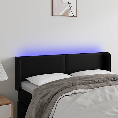 Qnhdfrt LED Kopfteil Bett 147x16x78/88 cm Schwarz Kunstleder Höhenverstellbar mit Buntem RGB LED Streifen Modernes Design Bequeme Rückenlehne für Schlafzimmer Doppelbett und Jugendzimmer Qnhdfrt LED Kopfteil Bett 147x16x78/88 cm Schwarz Kunstleder Höhenverstellbar mit Buntem RGB LED Streifen Modernes Design Bequeme Rückenlehne für Schlafzimmer Doppelbett und Jugendzimmer von Qnhdfrt