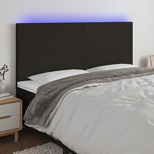 Qnhdfrt LED Kopfteil Bett 200x118 cm Schwarz Höhenverstellbares Bequemes Wandpolster mit Farbwechsel LEDs Massivholzrahmen Modernes Design für Schlafzimmer Qnhdfrt LED Kopfteil Bett 200x118 cm Schwarz Höhenverstellbares Bequemes Wandpolster mit Farbwechsel LEDs Massivholzrahmen Modernes Design für Schlafzimmer von Qnhdfrt