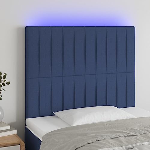 Qnhdfrt LED Kopfteil Bett 80x118 cm Höhenverstellbar Blau Massivholz Stoff atmungsaktives Material für gemütliche Schlafzimmer Qnhdfrt LED Kopfteil Bett 80x118 cm Höhenverstellbar Blau Massivholz Stoff atmungsaktives Material für gemütliche Schlafzimmer von Qnhdfrt