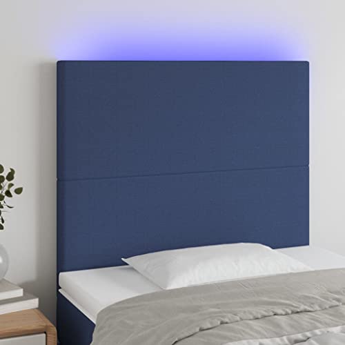 Qnhdfrt LED Kopfteil Bett 80x5x118/128 cm Blau Stoff Höhenverstellbar Beleuchtetes Headboard for Bedroom Modernes Design & Seitlicher USB Anschluss für gemütliche Lesezeit Qnhdfrt LED Kopfteil Bett 80x5x118/128 cm Blau Stoff Höhenverstellbar Beleuchtetes Headboard for Bedroom Modernes Design & Seitlicher USB Anschluss für gemütliche Lesezeit von Qnhdfrt