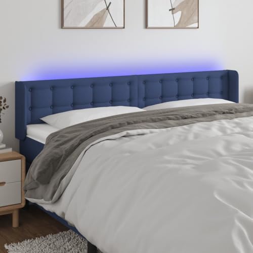 Qnhdfrt LED Kopfteil Bett Blau 163x16x78/88 cm Stoff Atmungsaktiv Höhenverstellbar Zuschneidbarer LED Streifen Modernes Design für Schlafzimmer und Jugendzimmer Qnhdfrt LED Kopfteil Bett Blau 163x16x78/88 cm Stoff Atmungsaktiv Höhenverstellbar Zuschneidbarer LED Streifen Modernes Design für Schlafzimmer und Jugendzimmer von Qnhdfrt