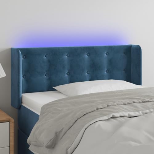 Qnhdfrt LED Kopfteil Bett Dunkelblau Samt 83x16x78/88 cm Höhenverstellbares Headboard mit Farbwechsel Beleuchtung und USB Anschluss für Schlafzimmer Qnhdfrt LED Kopfteil Bett Dunkelblau Samt 83x16x78/88 cm Höhenverstellbares Headboard mit Farbwechsel Beleuchtung und USB Anschluss für Schlafzimmer von Qnhdfrt