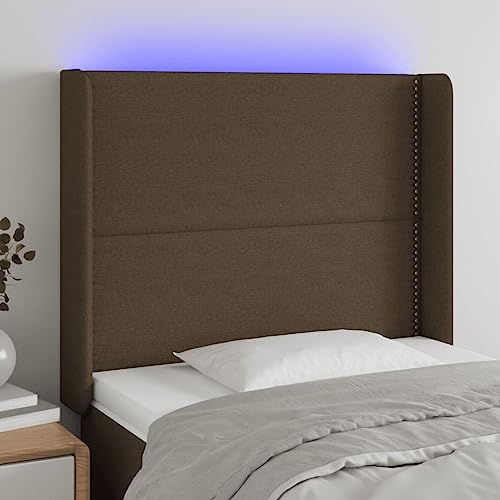 Qnhdfrt LED Kopfteil Bett Dunkelbraun 83x118 128 cm Stoff Atmungsaktiv Höhenverstellbar Bunte LEDs Modernes Design Rückenlehne für Schlafzimmer und Gästezimmer Qnhdfrt LED Kopfteil Bett Dunkelbraun 83x118 128 cm Stoff Atmungsaktiv Höhenverstellbar Bunte LEDs Modernes Design Rückenlehne für Schlafzimmer und Gästezimmer von Qnhdfrt
