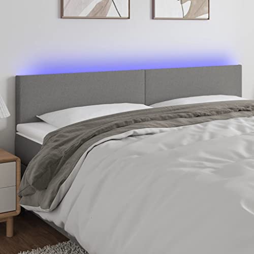 Qnhdfrt LED Kopfteil Bett Dunkelgrau 180x5x88 cm Höhenverstellbarer Stoffbezug mit bunten LEDs Modernes Design Langlebiges wandpolster für Schlafzimmer Qnhdfrt LED Kopfteil Bett Dunkelgrau 180x5x88 cm Höhenverstellbarer Stoffbezug mit bunten LEDs Modernes Design Langlebiges wandpolster für Schlafzimmer von Qnhdfrt