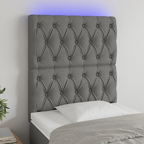 Qnhdfrt LED-Kopfteil Bett Dunkelgrau 80x7x118/128 cm Stoff Modernes Design Höhenverstellbar Bequeme Rückenlehne mit Farbwechsel-LEDs für Schlafzimmer und Jugendzimmer Qnhdfrt LED-Kopfteil Bett Dunkelgrau 80x7x118/128 cm Stoff Modernes Design Höhenverstellbar Bequeme Rückenlehne mit Farbwechsel-LEDs für Schlafzimmer und Jugendzimmer von Qnhdfrt