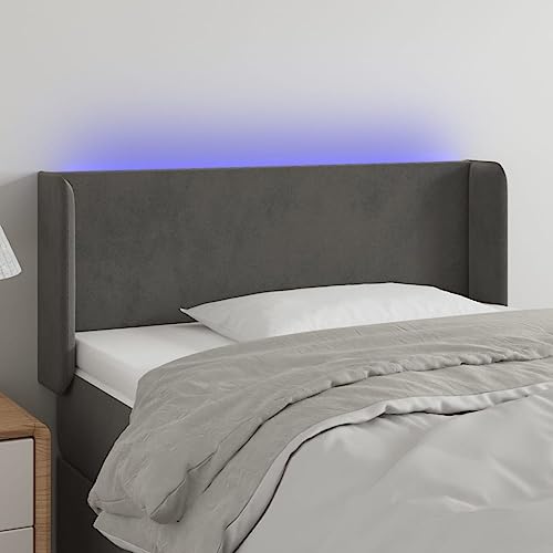Qnhdfrt LED Kopfteil Bett Dunkelgrau 83 x 16 x 78/88 cm Modernes Samt Kopfteil mit farbigen LEDs Höhenverstellbar für Schlafzimmer und Gästezimmer Qnhdfrt LED Kopfteil Bett Dunkelgrau 83 x 16 x 78/88 cm Modernes Samt Kopfteil mit farbigen LEDs Höhenverstellbar für Schlafzimmer und Gästezimmer von Qnhdfrt
