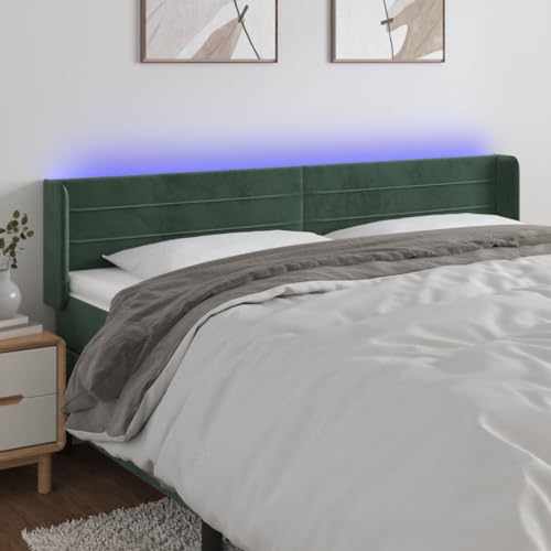 Qnhdfrt LED Kopfteil Bett Dunkelgrün 203x16x78/88 cm Samt Höhenverstellbar Bunte Beleuchtung Modernes Design Bequeme Rückenlehne für Schlafzimmer Qnhdfrt LED Kopfteil Bett Dunkelgrün 203x16x78/88 cm Samt Höhenverstellbar Bunte Beleuchtung Modernes Design Bequeme Rückenlehne für Schlafzimmer von Qnhdfrt