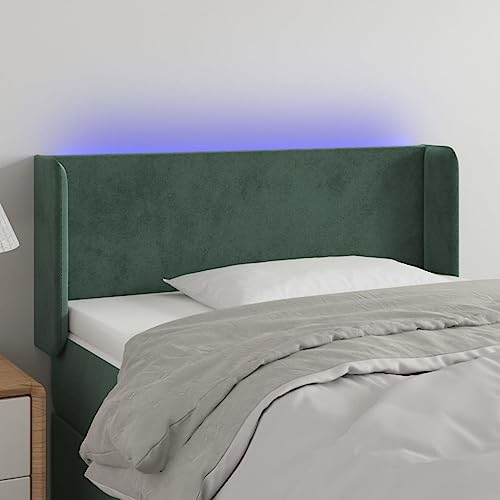 Qnhdfrt LED Kopfteil Bett Dunkelgrün Samt 103x16x78/88 cm Höhenverstellbar Bunte LED Rückenlehne mit USB Modernes Wandpolster für Schlafzimmer Qnhdfrt LED Kopfteil Bett Dunkelgrün Samt 103x16x78/88 cm Höhenverstellbar Bunte LED Rückenlehne mit USB Modernes Wandpolster für Schlafzimmer von Qnhdfrt