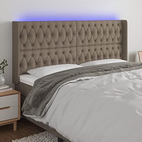 Qnhdfrt LED Kopfteil Bett Taupe 183x118 cm Höhenverstellbar Bequeme Rückenlehne aus robustem Stoff Modernes Design atmungsaktiv für Schlafzimmer und Gästezimmer Qnhdfrt LED Kopfteil Bett Taupe 183x118 cm Höhenverstellbar Bequeme Rückenlehne aus robustem Stoff Modernes Design atmungsaktiv für Schlafzimmer und Gästezimmer von Qnhdfrt