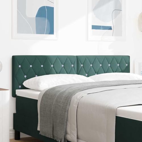 Qnhdfrt LED Kopfteil Bettkissen dunkelgrün 72 cm Samt Kristallknöpfe wandmontiertes Rückenlehne mit USB C Ladeanschluss platzsparendes Headboard für Moderne Schlafzimmer Qnhdfrt LED Kopfteil Bettkissen dunkelgrün 72 cm Samt Kristallknöpfe wandmontiertes Rückenlehne mit USB C Ladeanschluss platzsparendes Headboard für Moderne Schlafzimmer von Qnhdfrt
