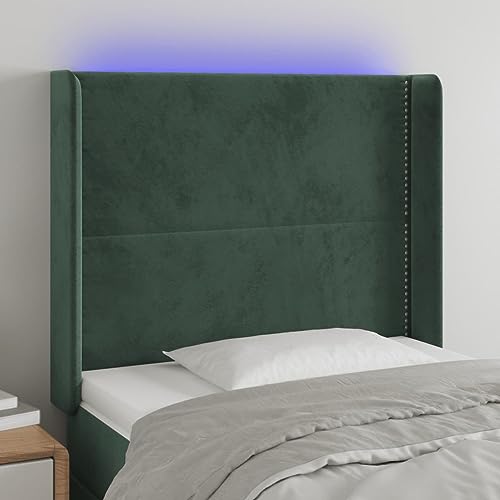 Qnhdfrt LED Kopfteil Bettrückwand Dunkelgrün 103x16x118/128 cm aus Samt Holz und Lärche Höhenverstellbar mit Farbwechsel LED Bequeme Rückenlehne für Schlafzimmer Doppelbett und Gästezimmer Qnhdfrt LED Kopfteil Bettrückwand Dunkelgrün 103x16x118/128 cm aus Samt Holz und Lärche Höhenverstellbar mit Farbwechsel LED Bequeme Rückenlehne für Schlafzimmer Doppelbett und Gästezimmer von Qnhdfrt