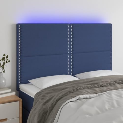 Qnhdfrt LED Kopfteil Blau 144x5x118/128 cm Stoff Bettkopf mit Höhenverstellung und RGB Beleuchtung Modernes Design für Schlafzimmer Qnhdfrt LED Kopfteil Blau 144x5x118/128 cm Stoff Bettkopf mit Höhenverstellung und RGB Beleuchtung Modernes Design für Schlafzimmer von Qnhdfrt