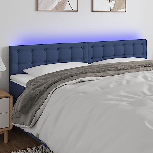 Qnhdfrt LED Kopfteil Blau 180 cm Breit Höhenverstellbares Bett Kopfteil aus Polyester mit Farbwechsel Beleuchtung Modernes Design für Schlafzimmer und Gästezimmer Qnhdfrt LED Kopfteil Blau 180 cm Breit Höhenverstellbares Bett Kopfteil aus Polyester mit Farbwechsel Beleuchtung Modernes Design für Schlafzimmer und Gästezimmer von Qnhdfrt