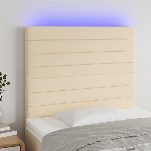 Qnhdfrt LED Kopfteil Creme 100x5x118/128 cm Stoff mit höhenverstellbarem Holzrahmen Stylisches Wandpolster für Bett oder Sofa Modernes Design und atmungsaktiver Stoff für Schlafzimmer und Gästezimmer Qnhdfrt LED Kopfteil Creme 100x5x118/128 cm Stoff mit höhenverstellbarem Holzrahmen Stylisches Wandpolster für Bett oder Sofa Modernes Design und atmungsaktiver Stoff für Schlafzimmer und Gästezimmer von Qnhdfrt