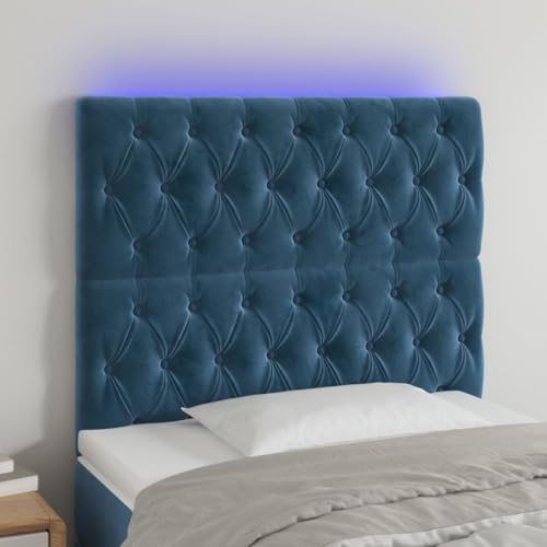 Qnhdfrt LED Kopfteil Dunkelblau 100x7x118/128 cm Samt Höhenverstellbar Wandpolster mit Farbwechsel LED Beleuchtung Modernes Design Bequem Rückenlehne Kopfenden for Schlafzimmer Jugendzimmer Qnhdfrt LED Kopfteil Dunkelblau 100x7x118/128 cm Samt Höhenverstellbar Wandpolster mit Farbwechsel LED Beleuchtung Modernes Design Bequem Rückenlehne Kopfenden for Schlafzimmer Jugendzimmer von Qnhdfrt