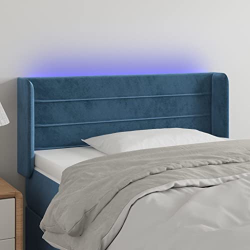 Qnhdfrt LED Kopfteil Dunkelblau 93x16x78/88 cm Samt Höhenverstellbar mit Buntem RGB LED Streifen Modernes Design Massivholzrahmen Kopfteil Bett für Schlafzimmer und Gästezimmer Qnhdfrt LED Kopfteil Dunkelblau 93x16x78/88 cm Samt Höhenverstellbar mit Buntem RGB LED Streifen Modernes Design Massivholzrahmen Kopfteil Bett für Schlafzimmer und Gästezimmer von Qnhdfrt