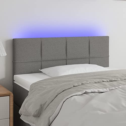 Qnhdfrt LED Kopfteil Dunkelgrau 100x5 cm mit bunten LEDs Höhenverstellbarer Bettkopf aus robustem Stoff und massiver Lärche Modernes Design für Schlafzimmer und Gästezimmer von Qnhdfrt