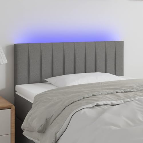 Qnhdfrt LED Kopfteil Dunkelgrau 100x78/88 cm mit bunten RGB LEDs Höhenverstellbar & Zuschneidbarer Streifen aus robustem Stoff und Lärchenholz Bequeme Rückenlehne für Bett im Schlafzimmer Qnhdfrt LED Kopfteil Dunkelgrau 100x78/88 cm mit bunten RGB LEDs Höhenverstellbar & Zuschneidbarer Streifen aus robustem Stoff und Lärchenholz Bequeme Rückenlehne für Bett im Schlafzimmer von Qnhdfrt