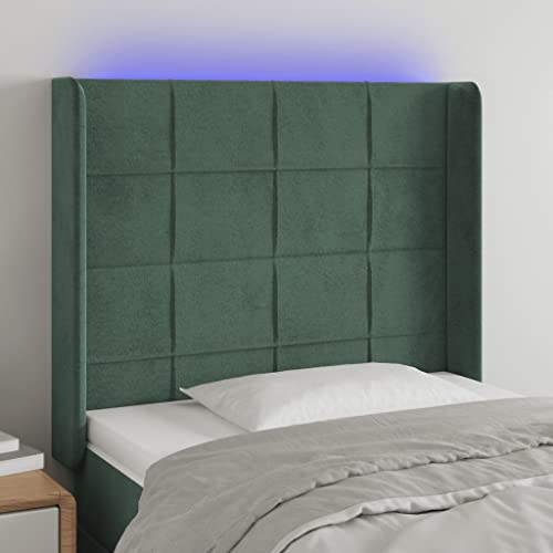 Qnhdfrt LED Kopfteil Dunkelgrün 103x118/128 cm Samt höhenverstellbar mit farbenfrohen RGB LEDs und Flexibler Schneidbarkeit für Bettgestell Schlafzimmer modernes Design Qnhdfrt LED Kopfteil Dunkelgrün 103x118/128 cm Samt höhenverstellbar mit farbenfrohen RGB LEDs und Flexibler Schneidbarkeit für Bettgestell Schlafzimmer modernes Design von Qnhdfrt