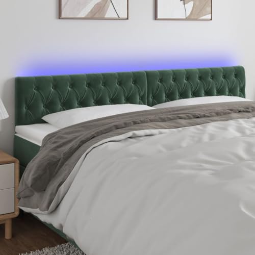 Qnhdfrt LED Kopfteil Dunkelgrün 180 cm Samt Höhenverstellbar mit Zuschneidbarem Streifen Modernes Design Bequeme Rückenlehne für Bett und Schlafzimmer geeignet Qnhdfrt LED Kopfteil Dunkelgrün 180 cm Samt Höhenverstellbar mit Zuschneidbarem Streifen Modernes Design Bequeme Rückenlehne für Bett und Schlafzimmer geeignet von Qnhdfrt