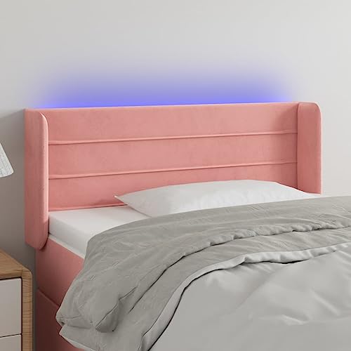 Qnhdfrt LED Kopfteil Rosa 103x78/88 cm Samt Höhenverstellbares Bett Kopfteil mit RGB LED Streifen & USB 5V Massive Lärche MDF Modernes Rückenlehne Kissen für Schlafzimmer Jugendzimmer Qnhdfrt LED Kopfteil Rosa 103x78/88 cm Samt Höhenverstellbares Bett Kopfteil mit RGB LED Streifen & USB 5V Massive Lärche MDF Modernes Rückenlehne Kissen für Schlafzimmer Jugendzimmer von Qnhdfrt