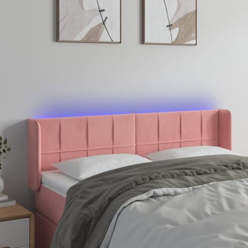 Qnhdfrt LED Kopfteil Rosa 147x16x78/88 cm Samt Höhenverstellbar mit Buntem Licht Rückenlehne für Bett Modernes Wandpolster für Schlafzimmer und Jugendzimmer Qnhdfrt LED Kopfteil Rosa 147x16x78/88 cm Samt Höhenverstellbar mit Buntem Licht Rückenlehne für Bett Modernes Wandpolster für Schlafzimmer und Jugendzimmer von Qnhdfrt