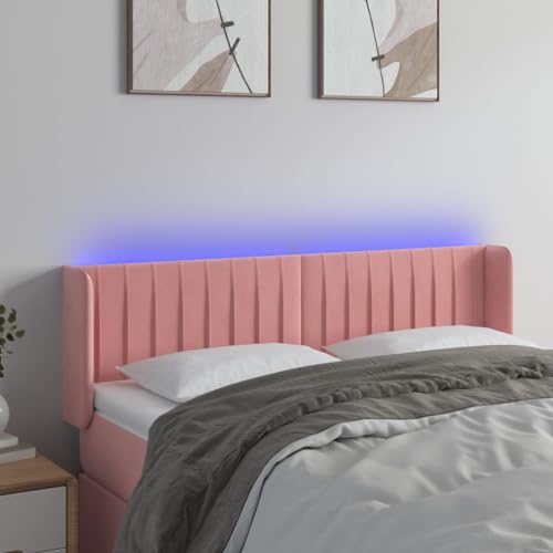 Qnhdfrt LED Kopfteil Rosa 147x16x88 cm Samt Bettkopfteil mit höhenverstellbarem Bequemem Wandkissen Bunte Beleuchtung Modernes Design für Schlafzimmer Doppelbett Qnhdfrt LED Kopfteil Rosa 147x16x88 cm Samt Bettkopfteil mit höhenverstellbarem Bequemem Wandkissen Bunte Beleuchtung Modernes Design für Schlafzimmer Doppelbett von Qnhdfrt