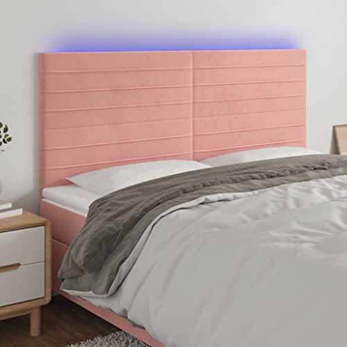 Qnhdfrt LED Kopfteil Rosa 160x118/128 cm Samt Höhenverstellbar RGB Beleuchtung Modernes Design Massivholzrahmen für Schlafzimmer Apartment und Gästezimmer Qnhdfrt LED Kopfteil Rosa 160x118/128 cm Samt Höhenverstellbar RGB Beleuchtung Modernes Design Massivholzrahmen für Schlafzimmer Apartment und Gästezimmer von Qnhdfrt