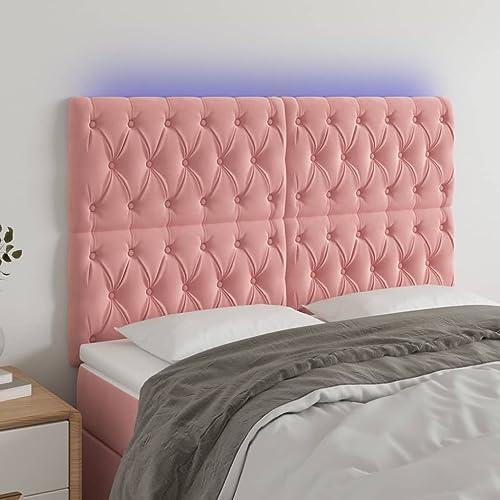 Qnhdfrt LED Kopfteil Rosa 160x118/128 cm Samt Höhenverstellbar mit Farbwechsel Bequeme Bett Rückenlehne für Schlafzimmer Jugendzimmer Gästezimmer Qnhdfrt LED Kopfteil Rosa 160x118/128 cm Samt Höhenverstellbar mit Farbwechsel Bequeme Bett Rückenlehne für Schlafzimmer Jugendzimmer Gästezimmer von Qnhdfrt