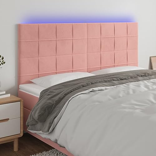 Qnhdfrt LED Kopfteil Rosa 160x5x118/128 cm Samt, Höhenverstellbares Bettkopfteil mit USB RGB LED Streifen, Bequeme Rückenlehne für Doppelbett, Modernes Wandpolster Kopfenden für Schlafzimmer Qnhdfrt LED Kopfteil Rosa 160x5x118/128 cm Samt, Höhenverstellbares Bettkopfteil mit USB RGB LED Streifen, Bequeme Rückenlehne für Doppelbett, Modernes Wandpolster Kopfenden für Schlafzimmer von Qnhdfrt
