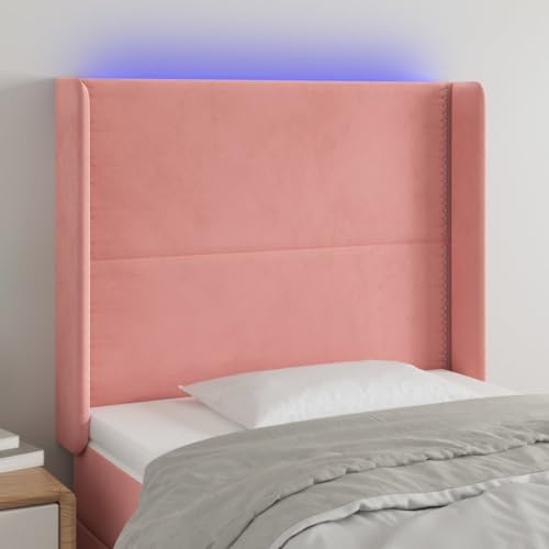 Qnhdfrt LED Kopfteil Rosa 83x118 cm Samt Höhenverstellbares Bett Kopfteil mit Buntem LED Streifen IP65 Massive Lärche Modernes Design für Schlafzimmer Jugendzimmer Qnhdfrt LED Kopfteil Rosa 83x118 cm Samt Höhenverstellbares Bett Kopfteil mit Buntem LED Streifen IP65 Massive Lärche Modernes Design für Schlafzimmer Jugendzimmer von Qnhdfrt