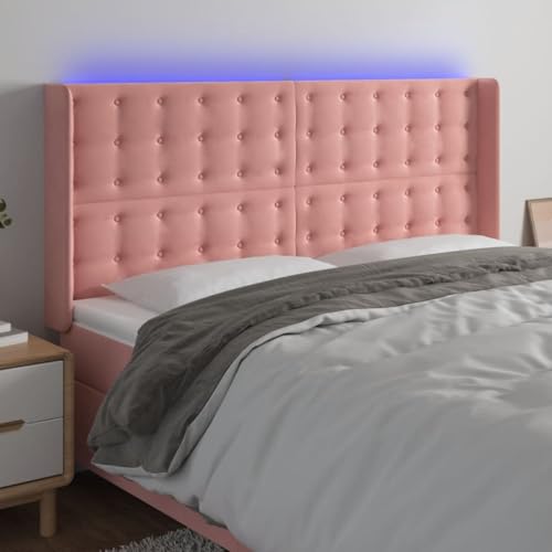 Qnhdfrt LED Kopfteil Rosa Samt 203x16x118/128 cm Höhenverstellbar Bettkopfteil mit Beleuchtung Modernes Design für Schlafzimmer und Gästezimmer Qnhdfrt LED Kopfteil Rosa Samt 203x16x118/128 cm Höhenverstellbar Bettkopfteil mit Beleuchtung Modernes Design für Schlafzimmer und Gästezimmer von Qnhdfrt