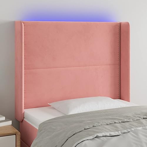 Qnhdfrt LED Kopfteil Rosa aus Samt 103x16x118/128 cm Höhenverstellbares Bett Kopfteil mit Beleuchtung Modernes Wandkissen für Schlafzimmer Qnhdfrt LED Kopfteil Rosa aus Samt 103x16x118/128 cm Höhenverstellbares Bett Kopfteil mit Beleuchtung Modernes Wandkissen für Schlafzimmer von Qnhdfrt