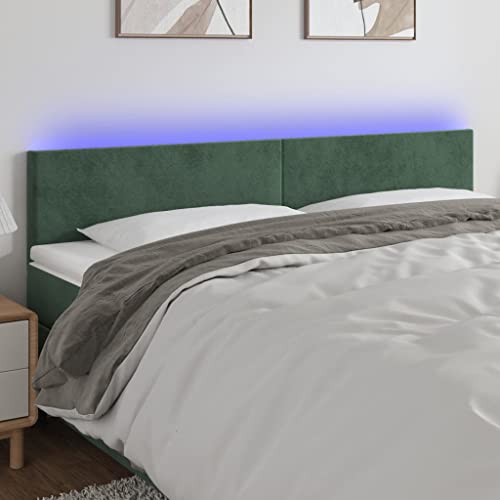 Qnhdfrt LED Kopfteil Samt 160x5 cm höhenverstellbar mit bunten LEDs und USB Anschluss Dunkelgrün Modernes Design für Schlafzimmer und Jugendzimmer Qnhdfrt LED Kopfteil Samt 160x5 cm höhenverstellbar mit bunten LEDs und USB Anschluss Dunkelgrün Modernes Design für Schlafzimmer und Jugendzimmer von Qnhdfrt