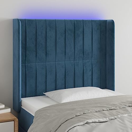 Qnhdfrt LED Kopfteil Samt Dunkelblau 103x118/128 cm Höhenverstellbarer Bettkopfteil mit bunten LED für Schlafzimmer und Gästezimmer Qnhdfrt LED Kopfteil Samt Dunkelblau 103x118/128 cm Höhenverstellbarer Bettkopfteil mit bunten LED für Schlafzimmer und Gästezimmer von Qnhdfrt