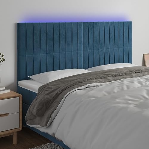 Qnhdfrt LED Kopfteil Samt Dunkelblau 160x5x118/128 cm Höhenverstellbarer Bettkopfteil mit Buntem RGB Streifen Bequeme Rückenlehne Modernes Design für Schlafzimmer und Jugendzimmer Qnhdfrt LED Kopfteil Samt Dunkelblau 160x5x118/128 cm Höhenverstellbarer Bettkopfteil mit Buntem RGB Streifen Bequeme Rückenlehne Modernes Design für Schlafzimmer und Jugendzimmer von Qnhdfrt