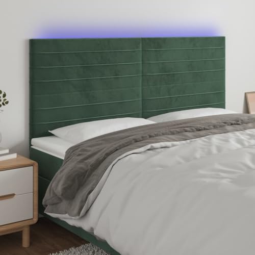 Qnhdfrt LED Kopfteil Samt Dunkelgrün 200 cm Höhenverstellbar mit Farbwechsel Beleuchtung und Schneidbarem Streifen für Bett Schlafzimmer Qnhdfrt LED Kopfteil Samt Dunkelgrün 200 cm Höhenverstellbar mit Farbwechsel Beleuchtung und Schneidbarem Streifen für Bett Schlafzimmer von Qnhdfrt