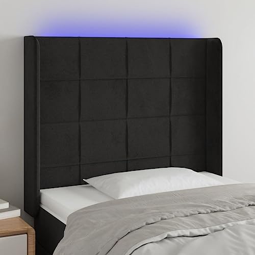 Qnhdfrt LED Kopfteil Samt Schwarz 103x16x118/128 cm Höhenverstellbares Bettkopfteil mit RGB Farbwechsel 5V USB Beleuchtung Zuschneidbar für Schlafzimmer Doppelbett Qnhdfrt LED Kopfteil Samt Schwarz 103x16x118/128 cm Höhenverstellbares Bettkopfteil mit RGB Farbwechsel 5V USB Beleuchtung Zuschneidbar für Schlafzimmer Doppelbett von Qnhdfrt