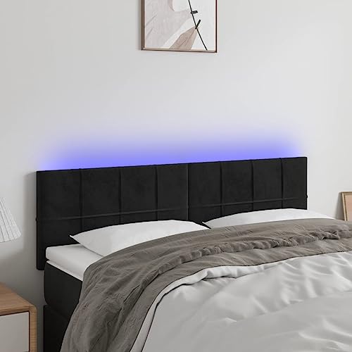 Qnhdfrt LED Kopfteil Samt Schwarz 144x5x78/88 cm Höhenverstellbares Bettkopfteil mit Farbwechsel LED Beleuchtung Modernes Design für Schlafzimmer Qnhdfrt LED Kopfteil Samt Schwarz 144x5x78/88 cm Höhenverstellbares Bettkopfteil mit Farbwechsel LED Beleuchtung Modernes Design für Schlafzimmer von Qnhdfrt