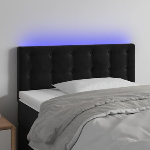 Qnhdfrt LED Kopfteil Samt Schwarz 80 x 5 x 78/88 cm Höhenverstellbar Bunte LED Beleuchtung Luxuriöses Modernes Design Kopfteil Bett für Schlafzimmer Wohnung Qnhdfrt LED Kopfteil Samt Schwarz 80 x 5 x 78/88 cm Höhenverstellbar Bunte LED Beleuchtung Luxuriöses Modernes Design Kopfteil Bett für Schlafzimmer Wohnung von Qnhdfrt
