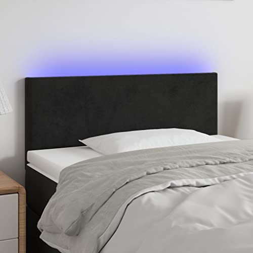Qnhdfrt LED Kopfteil Samt Schwarz 90x5x78/88 cm Höhenverstellbares Bett Kopfteil mit Buntem LED Streifen 55 cm Zuschneidbar & Bequem Modernes Bett Rückenlehne für Schlafzimmer Qnhdfrt LED Kopfteil Samt Schwarz 90x5x78/88 cm Höhenverstellbares Bett Kopfteil mit Buntem LED Streifen 55 cm Zuschneidbar & Bequem Modernes Bett Rückenlehne für Schlafzimmer von Qnhdfrt