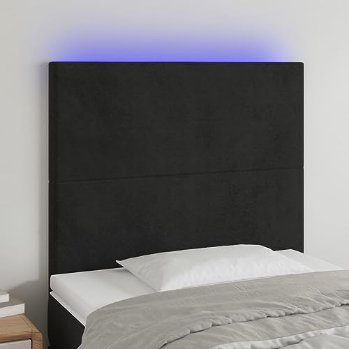 Qnhdfrt LED Kopfteil Schwarz 100x5x118/128 cm Samt Modernes Design Höhenverstellbar Bunte Beleuchtung USB 5V für Schlafzimmer und Gästezimmer Qnhdfrt LED Kopfteil Schwarz 100x5x118/128 cm Samt Modernes Design Höhenverstellbar Bunte Beleuchtung USB 5V für Schlafzimmer und Gästezimmer von Qnhdfrt
