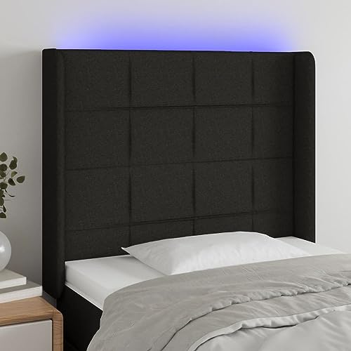 Qnhdfrt LED Kopfteil Schwarz 103x16x118/128 cm Stoff Modernes Bett Kopfteil mit RGB Lichtleiste Höhenverstellbar Bequem Langlebig für Schlafzimmer Doppelbett Qnhdfrt LED Kopfteil Schwarz 103x16x118/128 cm Stoff Modernes Bett Kopfteil mit RGB Lichtleiste Höhenverstellbar Bequem Langlebig für Schlafzimmer Doppelbett von Qnhdfrt