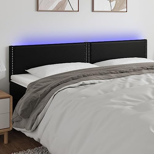 Qnhdfrt LED Kopfteil Schwarz 180x5x78/88 cm Höhenverstellbar aus Kunstleder mit RGB Beleuchtung Modernes Design für Schlafzimmer Bett Qnhdfrt LED Kopfteil Schwarz 180x5x78/88 cm Höhenverstellbar aus Kunstleder mit RGB Beleuchtung Modernes Design für Schlafzimmer Bett von Qnhdfrt