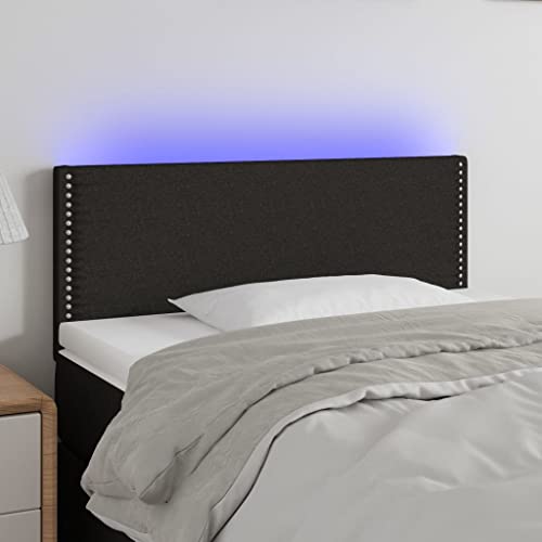Qnhdfrt LED Kopfteil Schwarz 90x5x78/88 cm aus robustem Stoff und Lärchenholz mit Einstellbarer Höhe und bunten LEDs Modernes Design für Schlafzimmer und Gästezimmer von Qnhdfrt