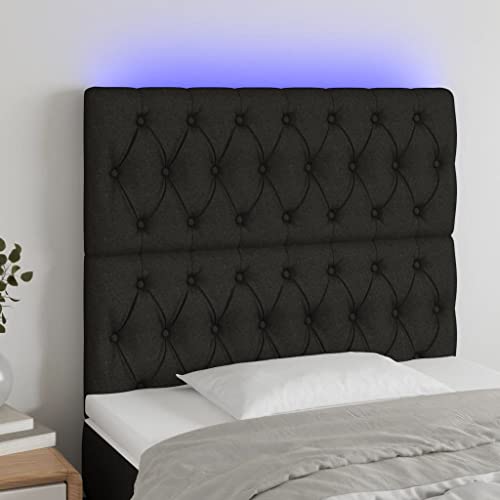 Qnhdfrt LED Kopfteil Schwarz 90x7x118/128 cm Stoff Höhenverstellbar Langlebiger Rückenlehne mit Bunten LED Streifen Modernes Design für Schlafzimmer Doppelbett Jugendzimmer Qnhdfrt LED Kopfteil Schwarz 90x7x118/128 cm Stoff Höhenverstellbar Langlebiger Rückenlehne mit Bunten LED Streifen Modernes Design für Schlafzimmer Doppelbett Jugendzimmer von Qnhdfrt