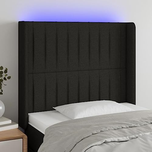Qnhdfrt LED Kopfteil Schwarz 93x16x118/128 cm Stoff Holz HÖHENVERSTELLBAR Colorful RGB Light Modernes Design Bequem & Langlebig für Schlafzimmer Doppelbett Qnhdfrt LED Kopfteil Schwarz 93x16x118/128 cm Stoff Holz HÖHENVERSTELLBAR Colorful RGB Light Modernes Design Bequem & Langlebig für Schlafzimmer Doppelbett von Qnhdfrt