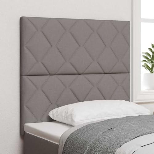 Qnhdfrt LED Kopfteil Taupe 100 cm Diamantblock Design aus Stoff mit USB Anschluss Modernes Bett Kopfteil für Schlafzimmer von Qnhdfrt