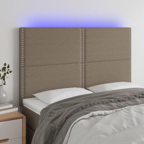 Qnhdfrt LED Kopfteil Taupe 144x5x118/128 cm Massivholzrahmen mit höhenverstellbarem Stoffbezug und bunten LED Streifen Modernes Headboard for Bett im Schlafzimmer Qnhdfrt LED Kopfteil Taupe 144x5x118/128 cm Massivholzrahmen mit höhenverstellbarem Stoffbezug und bunten LED Streifen Modernes Headboard for Bett im Schlafzimmer von Qnhdfrt